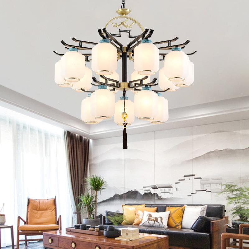 中式吊灯现代简楼约客具厅餐厅灯复式楼梯间酒店别墅大厅大吊167