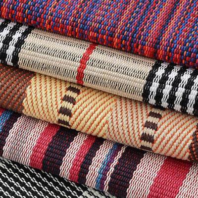 17地0x织230cm客厅中书房地170x230c垫沙发毯棉线编色织新式彩条