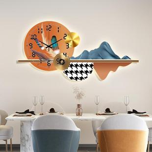 新几何款 灯画轻奢立体异挂形UV雕钟刻OMC画现代简约表画客厅餐厅