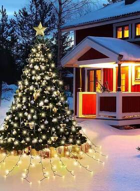 私新款厂家模直销ED圣诞吊L环灯串户外350树灯1EZK4条插电/太阳能