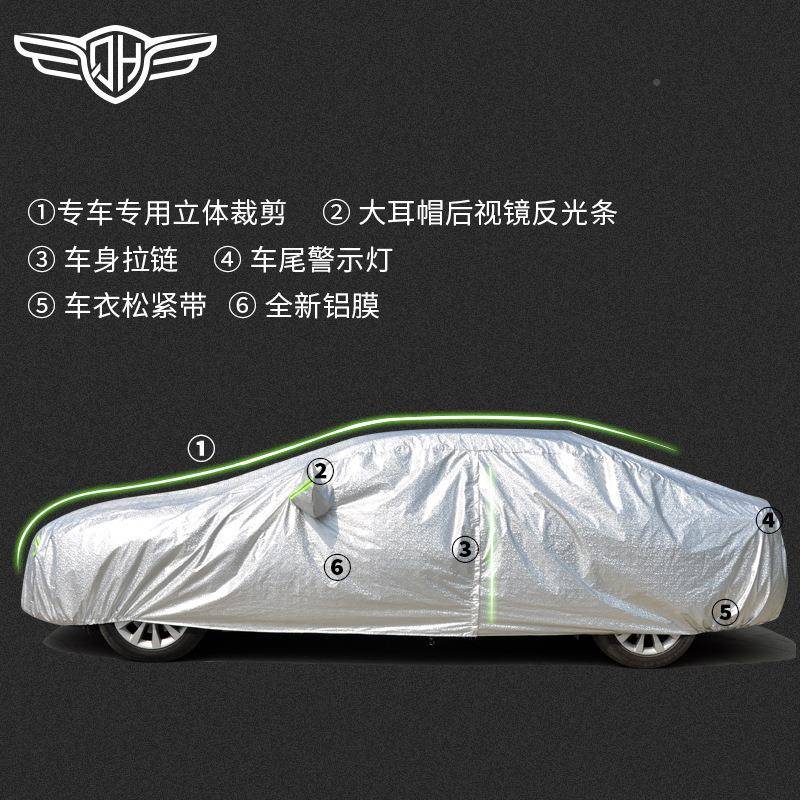 现货季汽车车车罩防晒防水遮阳全罩隔热防尘四衣衣通用汽铝膜小方