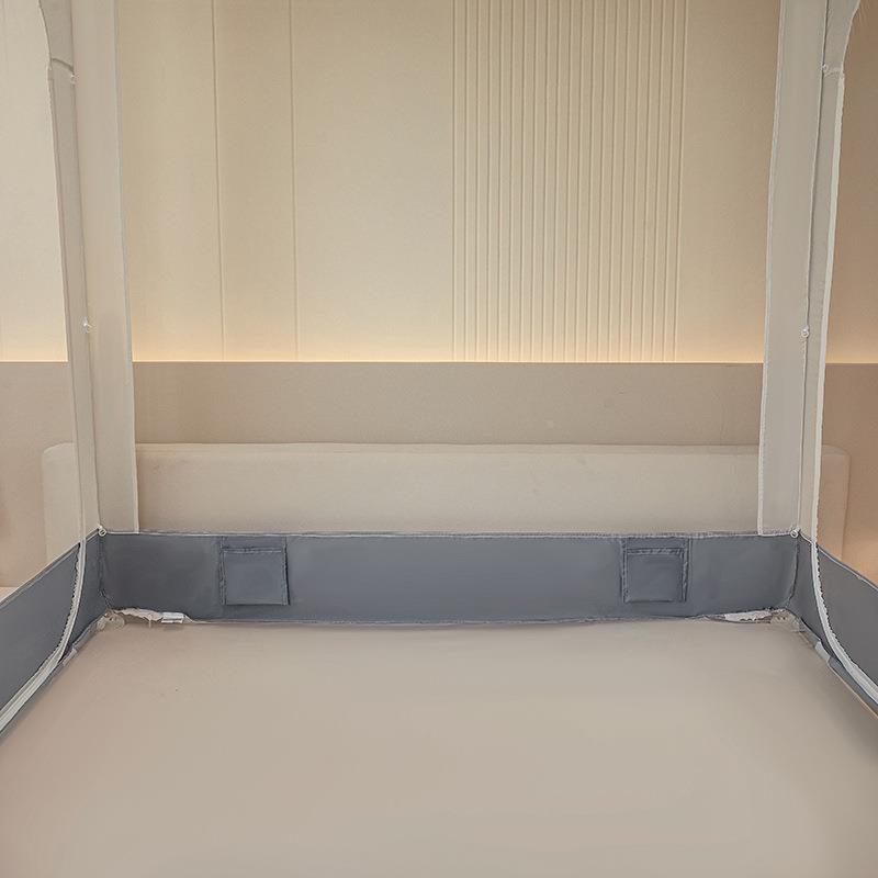 2025新款拼色小坐空圆弧YLH印花床蚊帐1.2m-免拼架烤漆支星灰