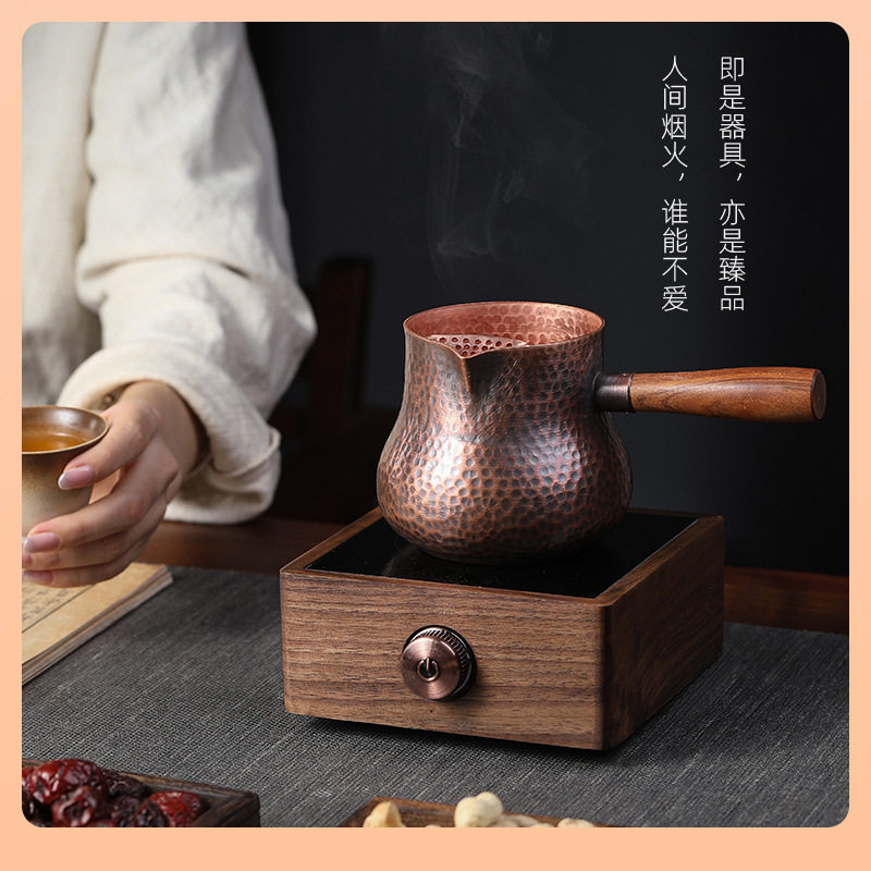 手工紫铜罐罐茶电陶煮茶炉加厚