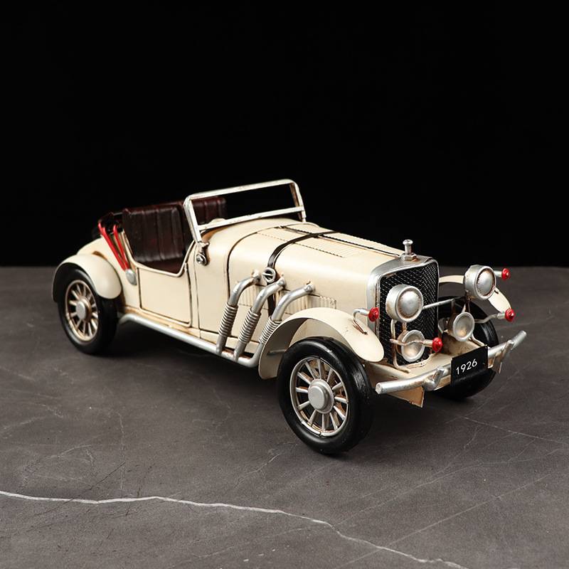 复古名爵MG敞篷跑车模型铁皮手工艺品怀旧酒吧橱窗柜收藏装饰摆件