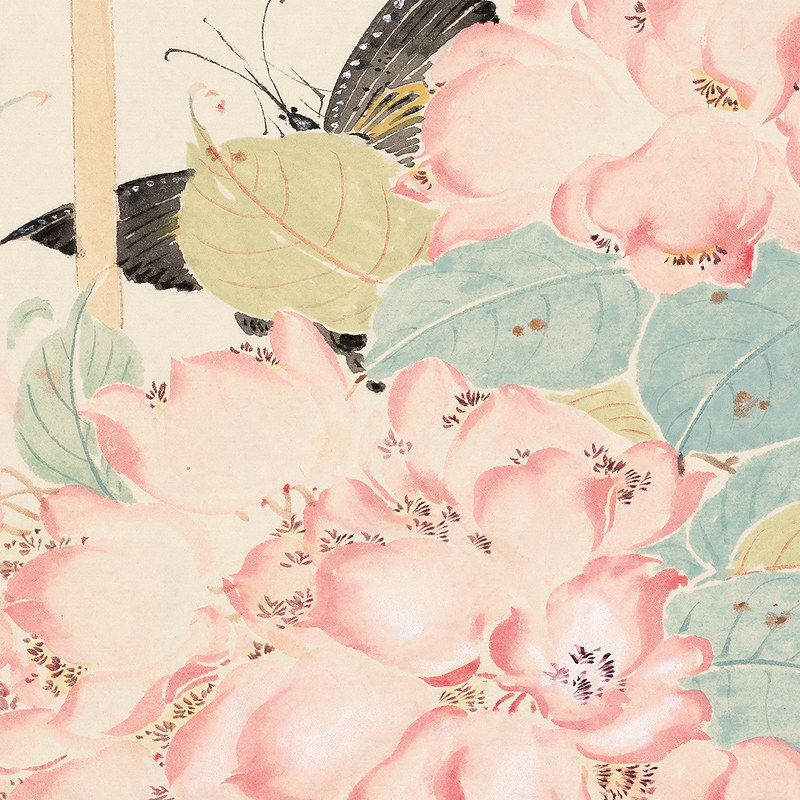 卧室床头花鸟挂画新m中式清新淡雅原木风客厅横版细长条实木装饰