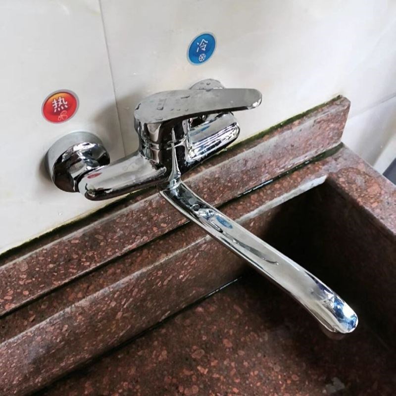 全铜暗装混水阀厨房洗菜盆阳台洗衣池入墙式冷热水龙头墙装阀家用