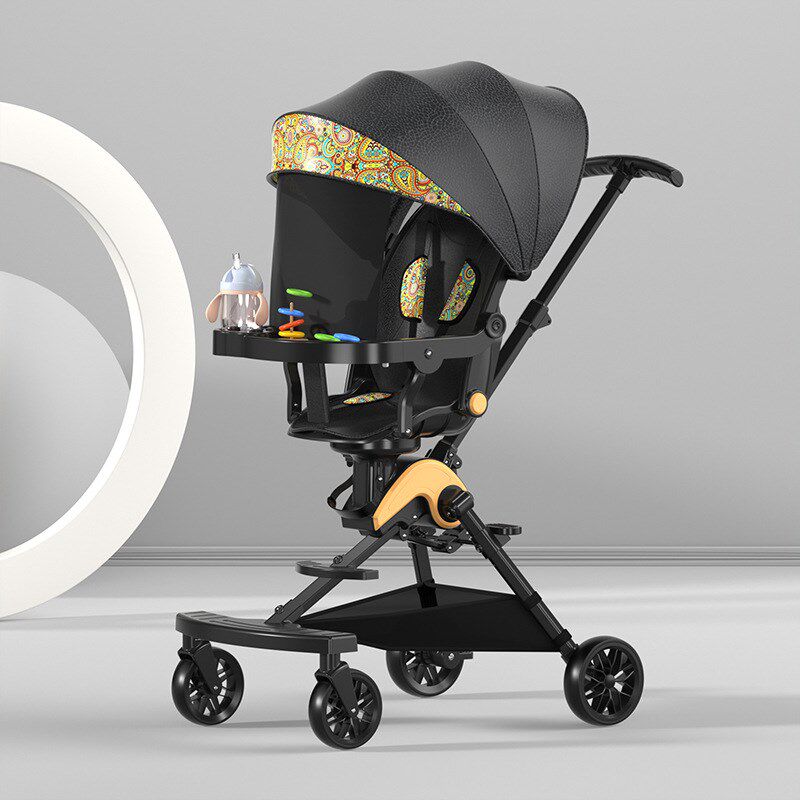 儿童遛娃b车婴幼儿手推车可坐可躺型餐椅车折叠轻便推车
