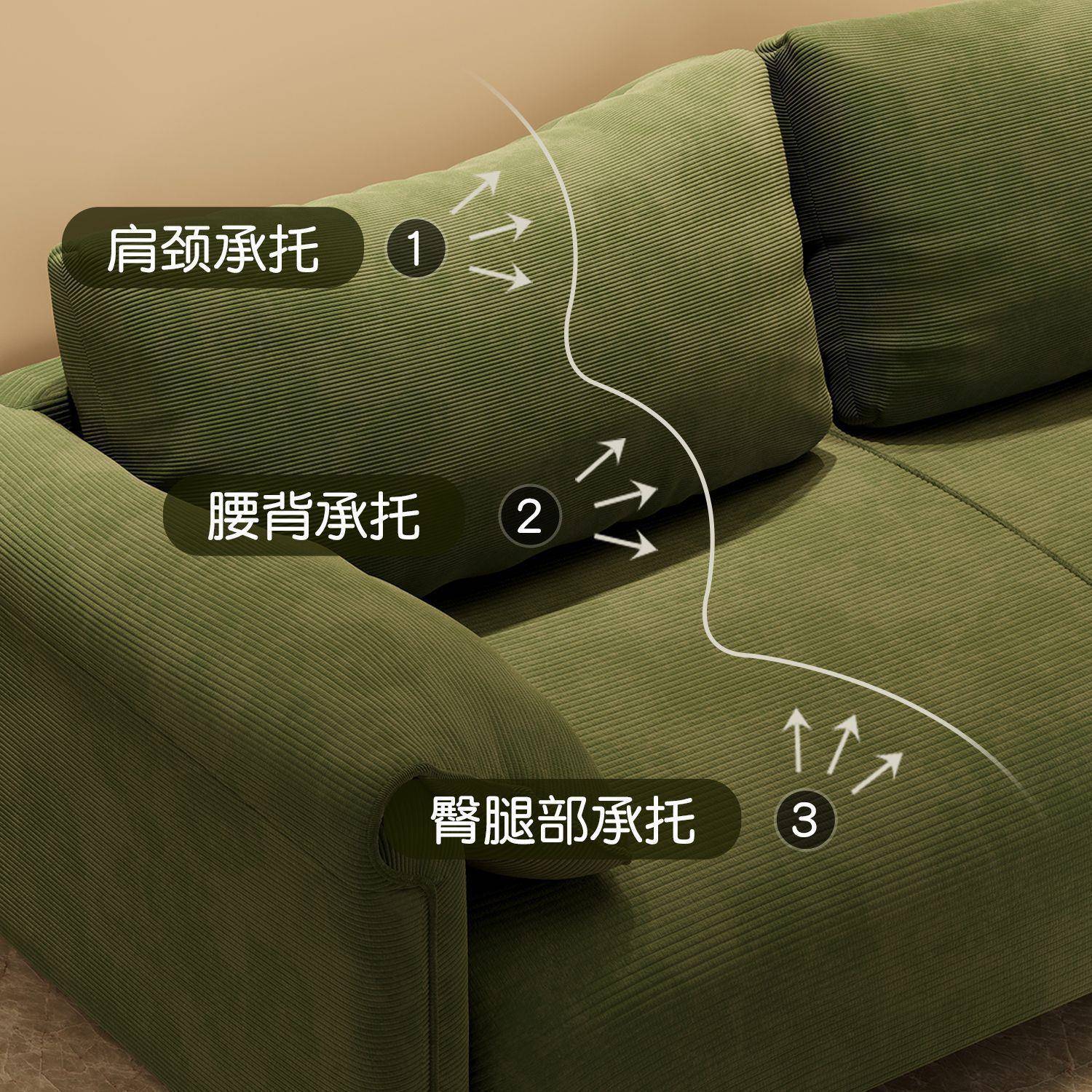 沙发户型可风躺可睡卧室租房CIM双人奶出油客小厅榻榻米懒人小沙