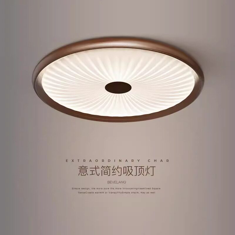 木光中古风主卧室吸顶灯古铜色意式圆形百褶书房间超亮护眼灯