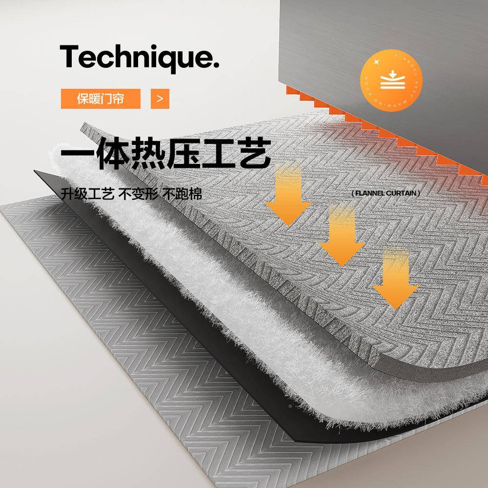 秋音冬季加保保厚门帘免打孔静保暖.温挂帘家用防寒挡风套装加厚