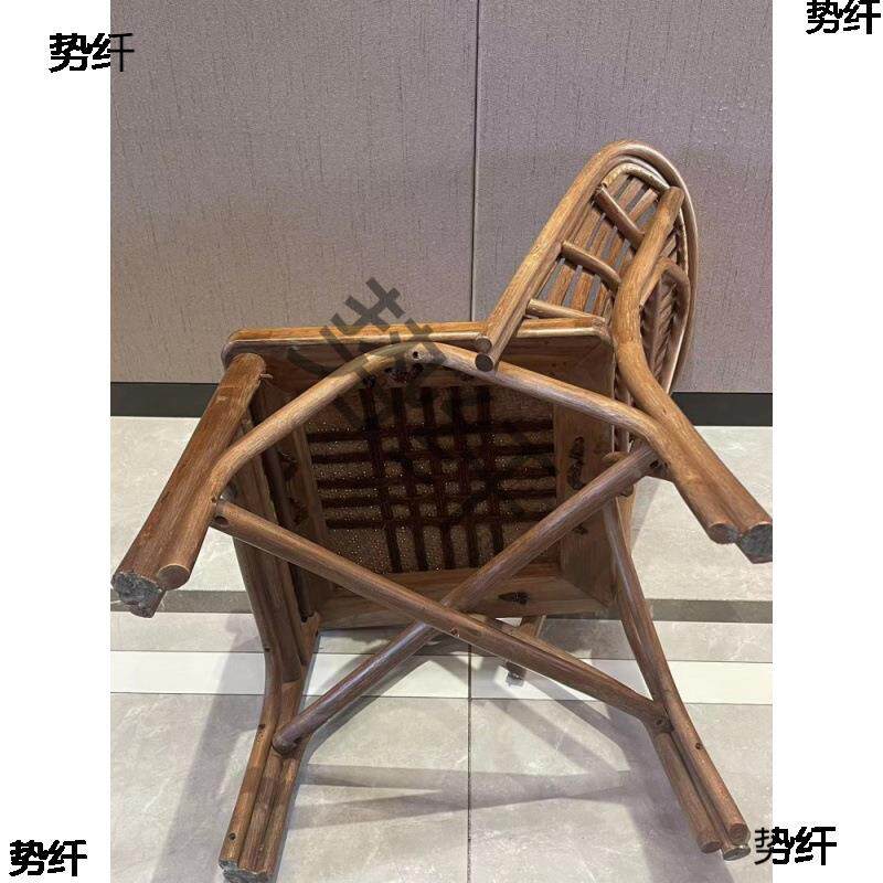 7W印尼烤真藤OJS椅用靠背椅家单个休闲小椅子人餐椅成烧椅子老人