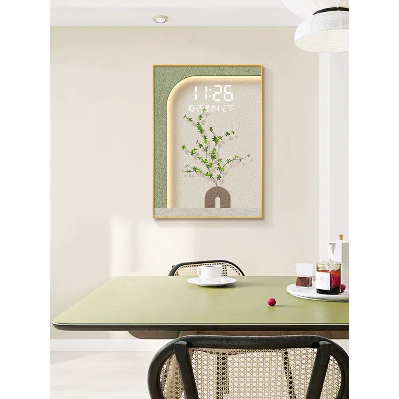 奶油风JWX绿植竖款电表箱装饰带画钟表电子钟免打插孔电闸开关遮
