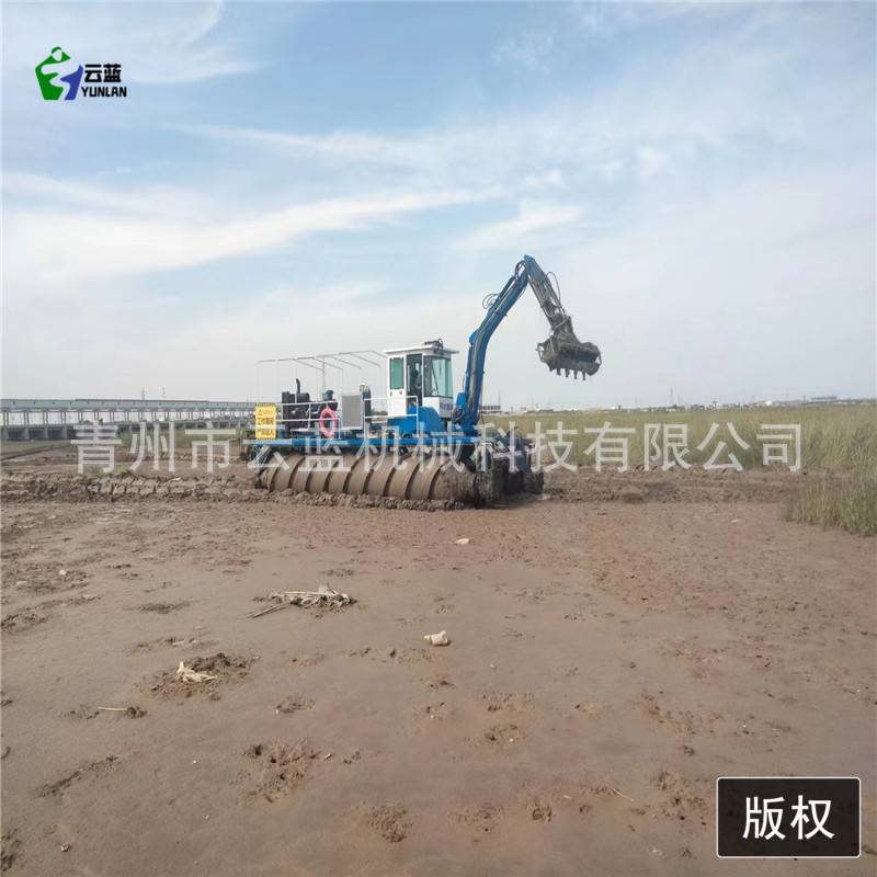 天津互花米草螺旋翻耕机  螺旋打桩机 芦苇收割清理设备