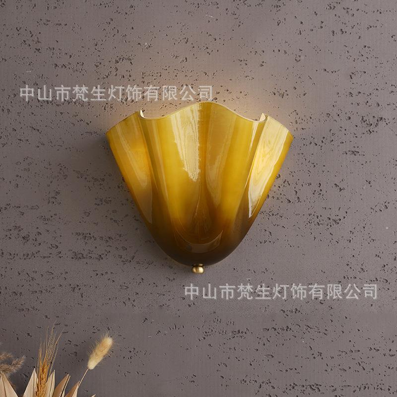 裙系列古美式复古摆彩39250色浆果玻璃灯法式贝壳中艺术客厅床壁