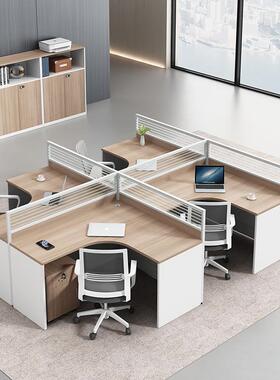 合办公桌简约现代员职桌四人位电脑桌椅组2人/4/6屏风PFZ20181桌