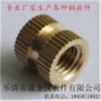 m6×6通孔注塑铜嵌件 铜镶件滚花铜螺母自产 铜卡件现货厂价直销
