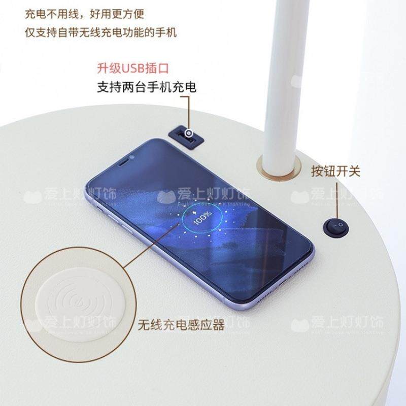 奶油风落地灯灯氛围感卧室床头柜台856一体沙客厅发饰摆件置物花