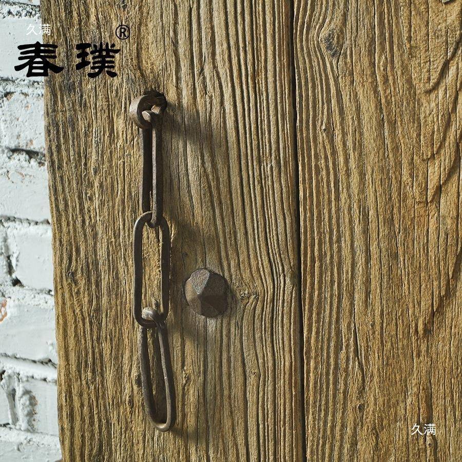 老榆木门风1055板桌原木化意艺术怀旧复古茶桌大创门扇粗木纹台吧