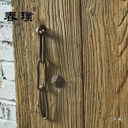 老榆木门风1055板桌原木化意艺术怀旧复古茶桌大创门扇粗木纹台吧
