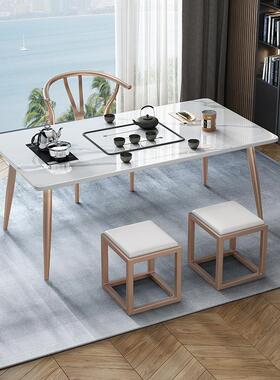 KAF岩板茶桌椅组合现代简约奢家客厅阳台办公泡室小茶台2轻02用5