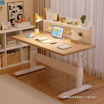 习桌儿CTY童桌实木双学人写字桌小学生脑家书用作业桌电桌可升降