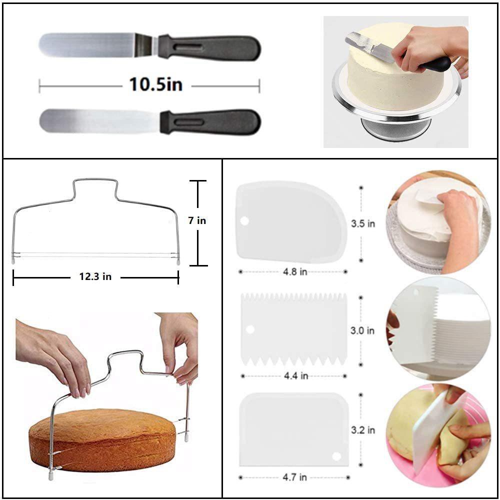 厂家销87直件套铝制转台套装带器编号裱花嘴OLS分层烘焙工具套装