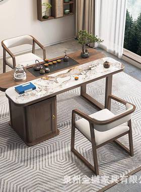 新中式实木茶轻奢WNB餐椅家用带手主人椅桌椅茶桌茶室泡扶茶椅子