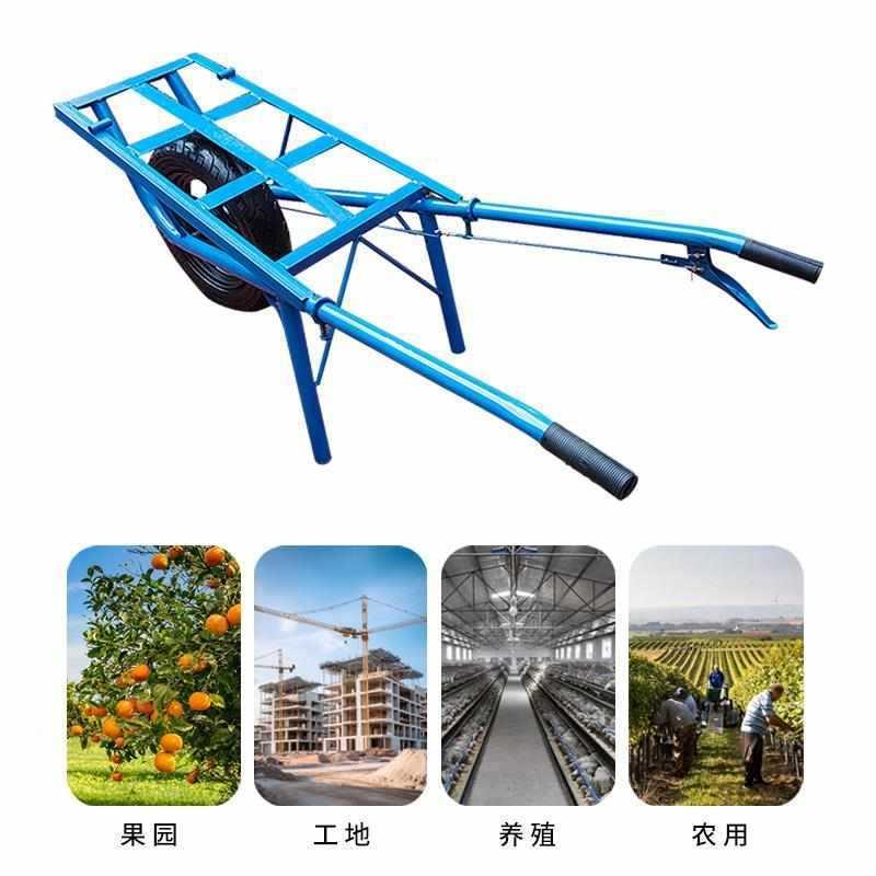 泥厚沙独家用单轮刹车手车鸡公车工881地养殖搬运翻轮斗车加带农