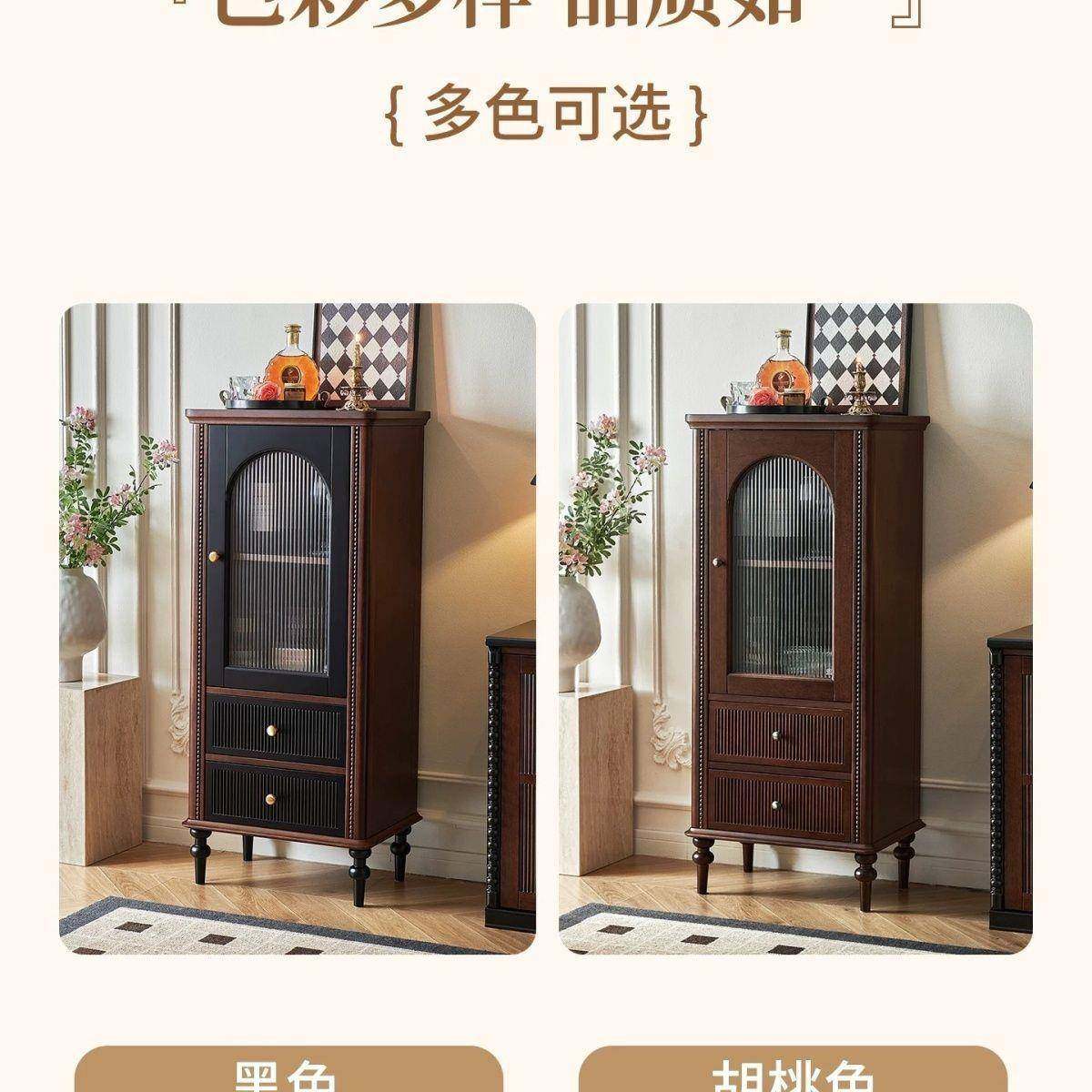 法式-复古实木高柜墙角电置柜柜客酒厅收物纳柜视边柜展示柜落地,美容美体仪器,其它面部美容工具配件,淘宝优惠券,粉丝福利购,淘宝优惠卷