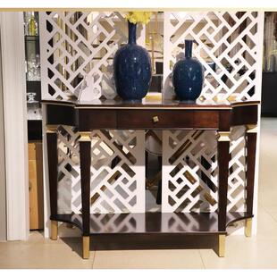 美式条乡村实OJS玄木关桌奢新古典中式玄关台小户型轻门厅装饰案