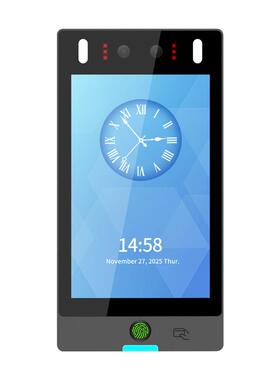 8寸智能脸人一识别体AI801门禁机指纹刷卡考勤机办公室楼宇人脸门