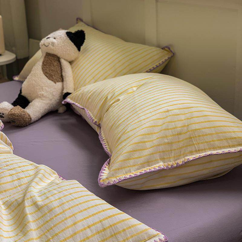 条套罩纹LY-A类色水洗棉纯棉被被a类色织全棉三件套学生宿舍单人,床上用品,学生床品套件,淘宝优惠券,粉丝福利购,淘宝优惠卷