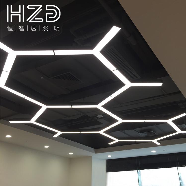 健身木纹房造型舞蹈室人字装形灯拼接灯网吧吊灯Y字形MHN吊线灯