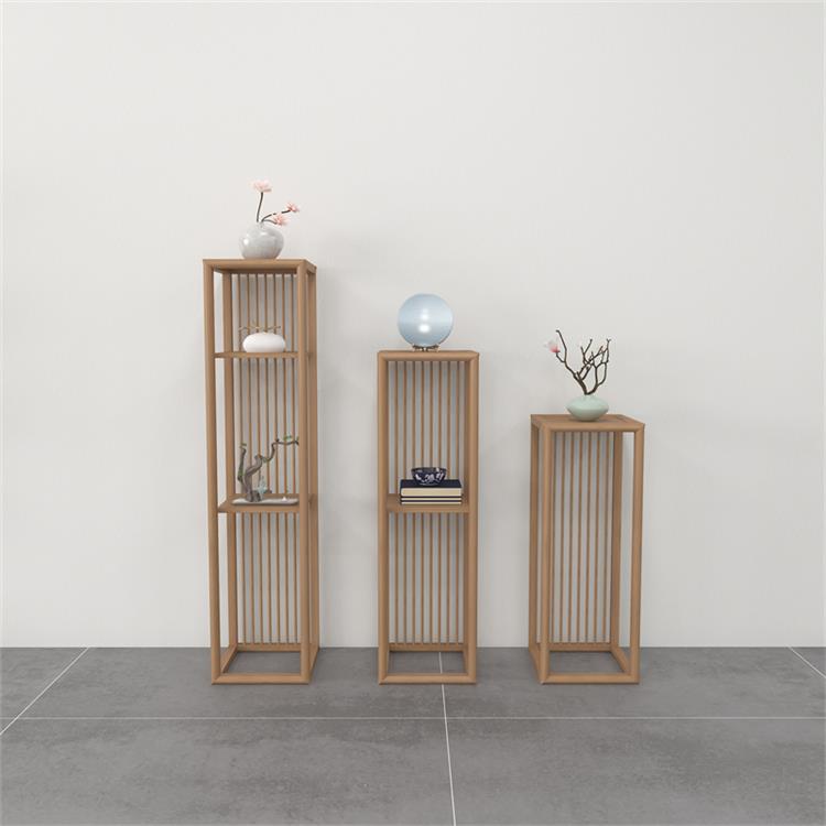 9W新中式实架花几花盆架VBT件木子花客厅落地摆花台简约现代室内