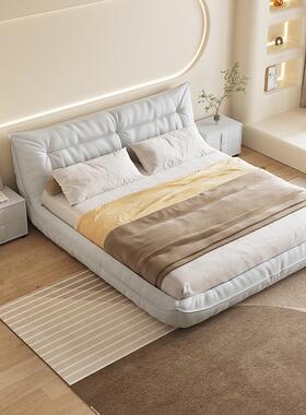 科技布床YCI端现代简约主大床奶油双风高大气轻奢布卧艺床榻榻米