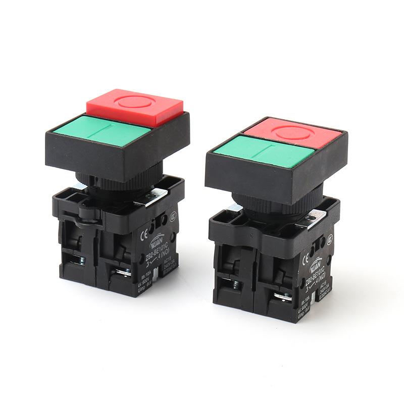 EL825-EL845塑料双键按钮启动停键止双键按钮双带2灯QTC按钮开关