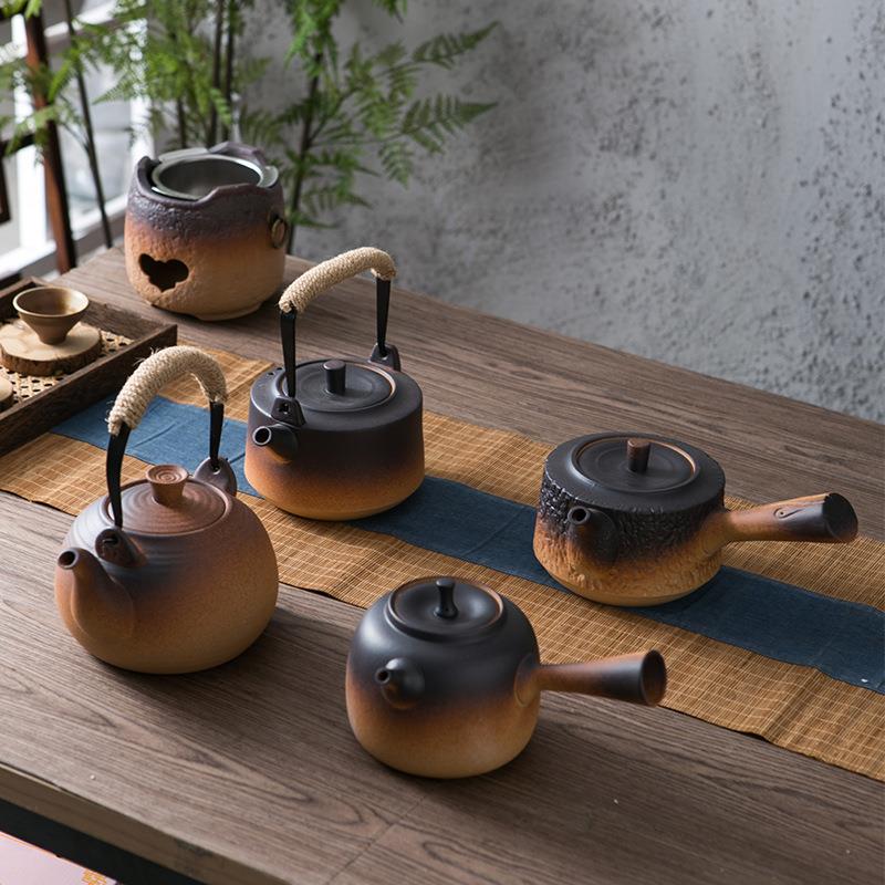 家179用煮茶土壶陶瓷烧水壶壶窑变茶壶明火提梁壶侧把陶壶
