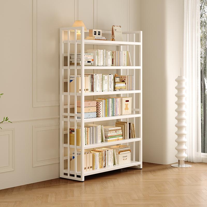奶油风制书柜儿童书架客收纳铁厅艺展示体架G635子置物架落地一靠