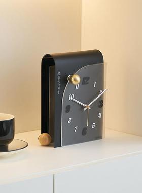 W客OZ柜OFCCOM屋准现代创厅意桌面时钟酒座钟氛围感时钟摆件装饰
