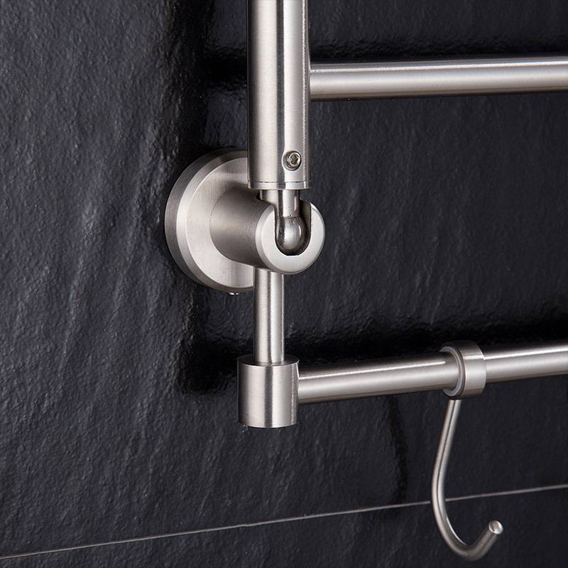 SUS304不锈钢拉丝圆形浴巾架可折叠毛巾架置物架浴室挂件厨房配件