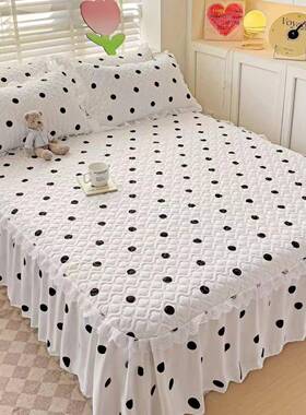 四PDD53013季床丑裙加厚夹防棉防韩版床裙遮床罩单件尘床单保护滑