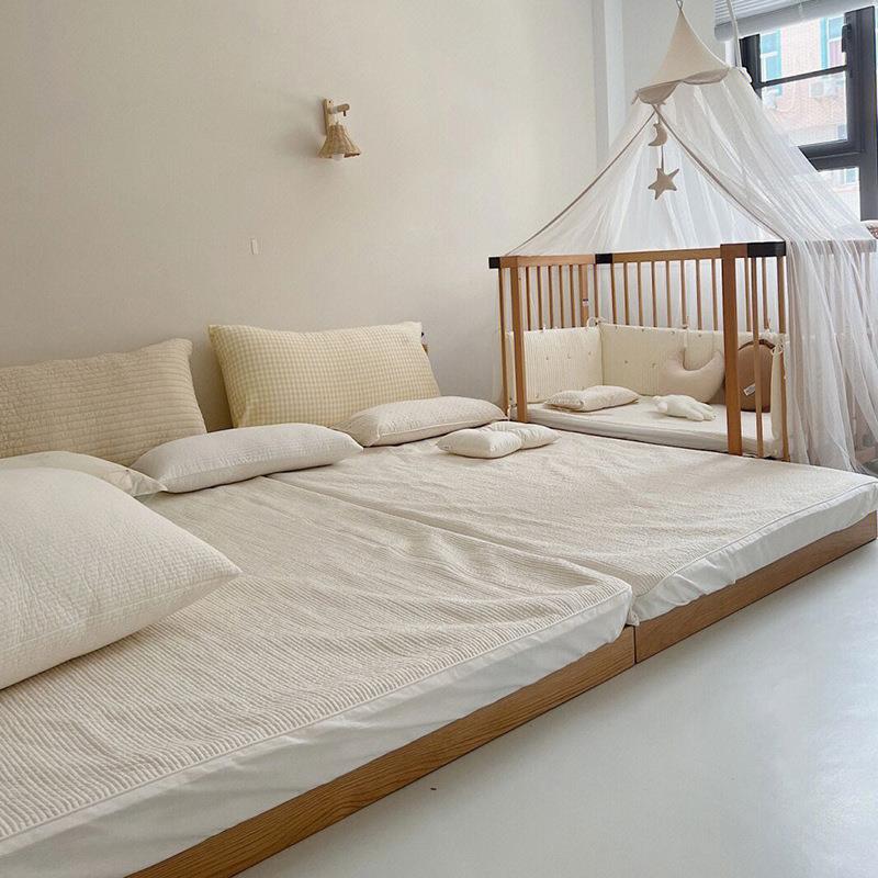 日童式榻榻米儿地台床落地地排骨板架床架榻榻米床矮床床组合实木