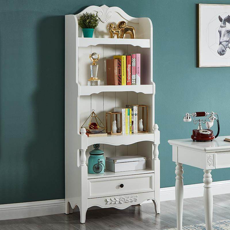 美柜式纳全实木书落地客厅书房书架约欧式简书橱学生儿童收小SB66