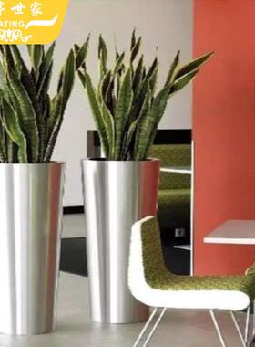 34不锈XCR户外花组合市政工程园林景0观花盆简钢约箱拉丝金属花槽