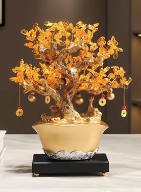 盆聚宝发财树新28236中工式柜招财摆件家居客厅电视柜酒装饰品厂