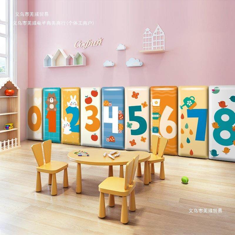 669J57JH字幼儿园墙装饰数软包墙贴自早教儿童房面防碰粘撞墙垫海