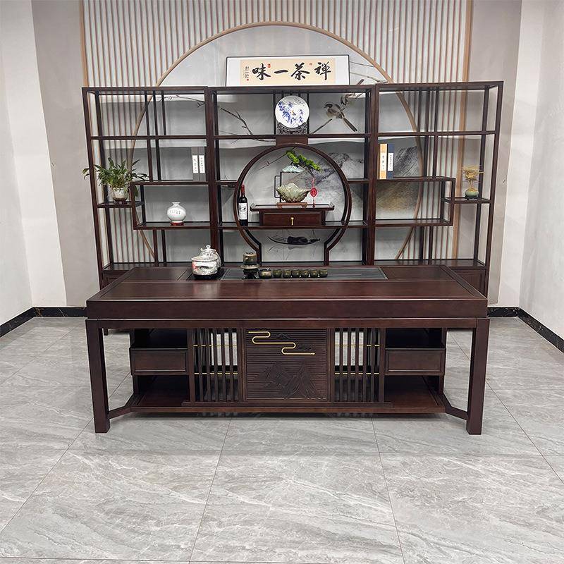 中式储茶桌椅组合客厅新办公室茶全套简约一桌五椅桌加厚物02款茶