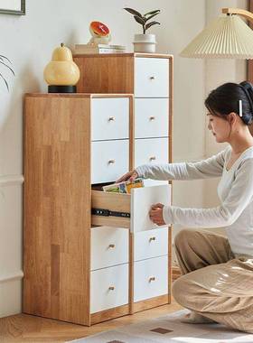 窄木斗柜多层抽屉式夹缝抽屉式纳收柜GIL客厅缝隙极窄实床头柜柜
