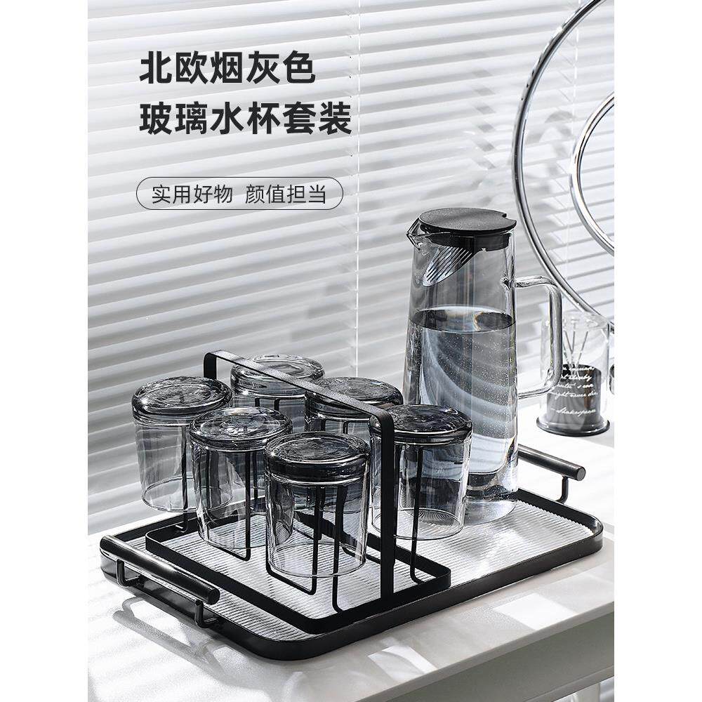 玻璃杯家用高级感耐高温泡绿茶水杯家庭杯子客厅茶杯杯具待客套装