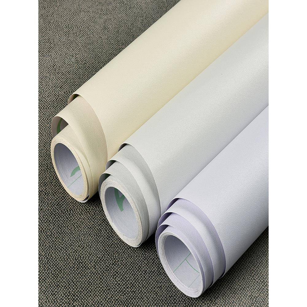 纯白墙纸不干胶防水防潮吊顶墙装修宿舍墙面贴10m壁纸桌面贴
